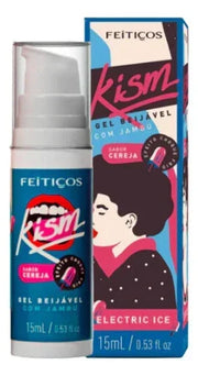 Gel Vibratório Beijável Sabor Cereja Kisim Eletric Ice 15ml - Feitiços