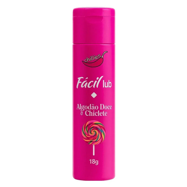 Gel Lubrificante Íntimo Beijável Sabor Algodão Doce Fácil Lub 18g - Chillies - Shopping do Prazer
