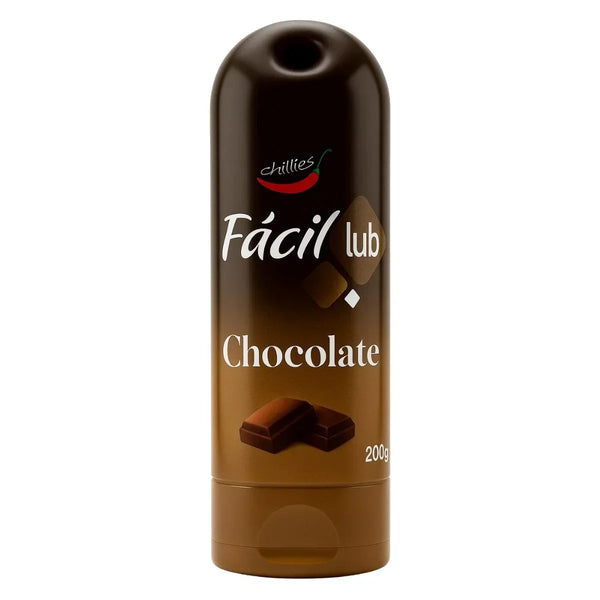 Gel Lubrificante Íntimo Beijável Sabor Chocolate Fácil Lub 200g - Chillies - Shopping do Prazer