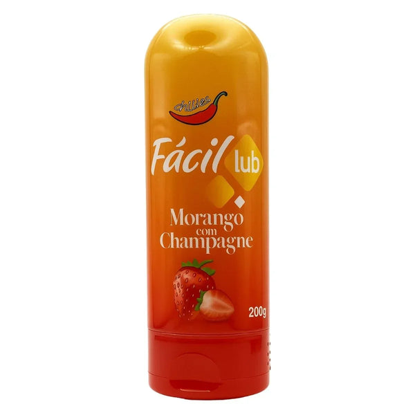 Gel Lubrificante Íntimo Beijável Sabor Morango Fácil Lub 200g - Chillies - Shopping do Prazer