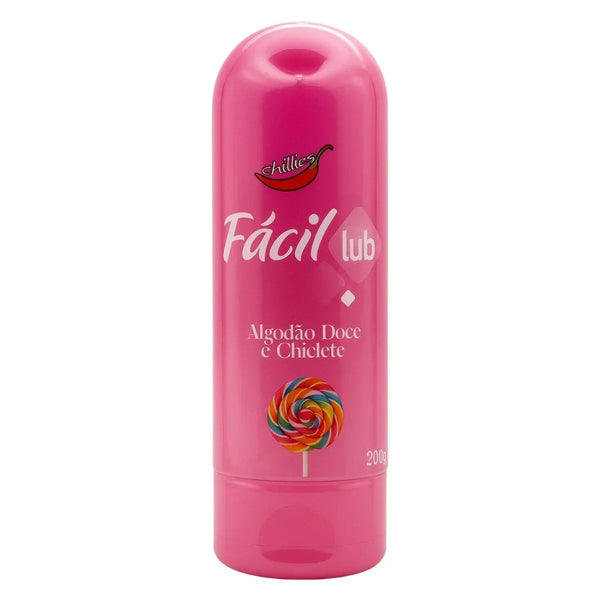 Gel Lubrificante Íntimo Beijável Sabor Algodão Doce Fácil Lub 200g - Chillies - Shopping do Prazer