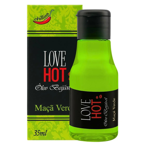Óleo Beijável Love Hot Sabor Maçã Verde 35ml - Chillies - Shopping do Prazer