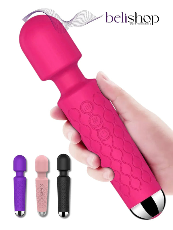 Vibrador Feminino de Clitóris Varinha Magica 20 Modos de Vibração 20cm x 5cm Cor Pink - Shopping do Prazer