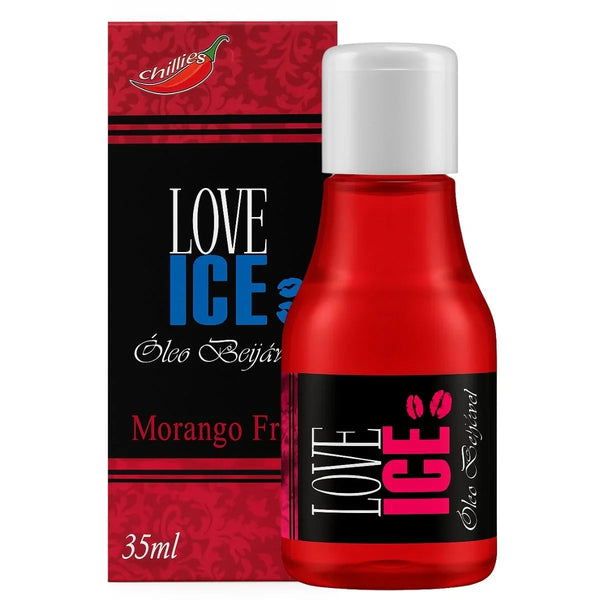 Óleo Beijável Love Ice Sabor Morango 35ml - Chillies - Shopping do Prazer