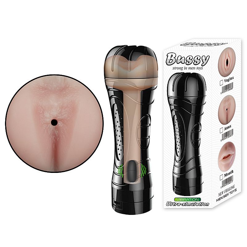 Masturbador Masculino Realista Com Vibrador Anus