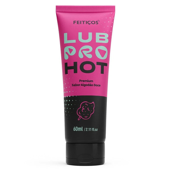 Gel Lubrificante Íntimo Beijável Sabor Algodão Doce Hot Lubpro 60ml - Feitiços - Shopping do Prazer