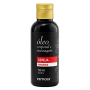 Óleo Corporal Para Massagem Sensual Cereja 120ml - Feitiços - Shopping do Prazer