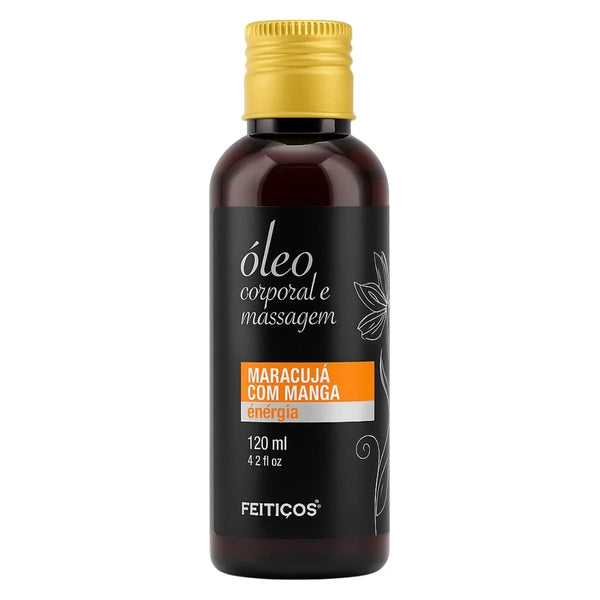 Óleo Corporal Para Massagem Sensual Maracujá e Manga 120ml - Feitiços - Shopping do Prazer