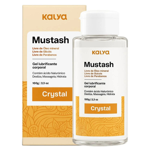 Gel Lubrificante Íntimo Com Acido Hialurônico Mustash Cristal 100g - Kalya - Shopping do Prazer