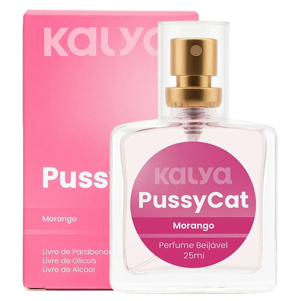 Perfume Íntimo Beijável Sabor Morango Pussycat 25ml - Kalya - Shopping do Prazer