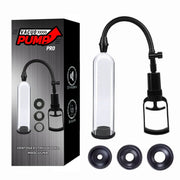 Bomba Peniana Vacuo Pump Pro Manual Com 3 Anéis 20cm x 5,8cm - Shopping do Prazer
