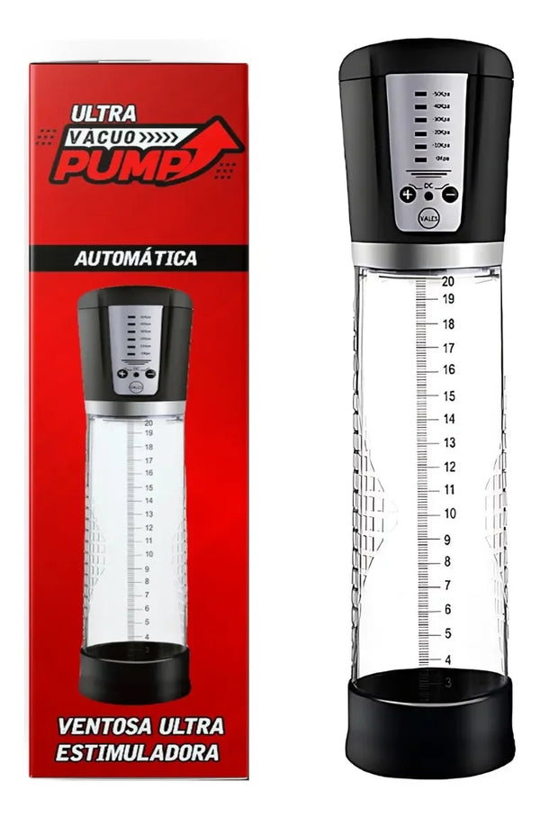 Bomba Peniana Ultra Vacuo Pump Automática Recarregável 30cm x 7cm - Shopping do Prazer