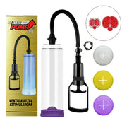 Bomba Peniana Vacuo Pump Elite Manual Com 3 Anéis 22cm x 7cm - Shopping do Prazer