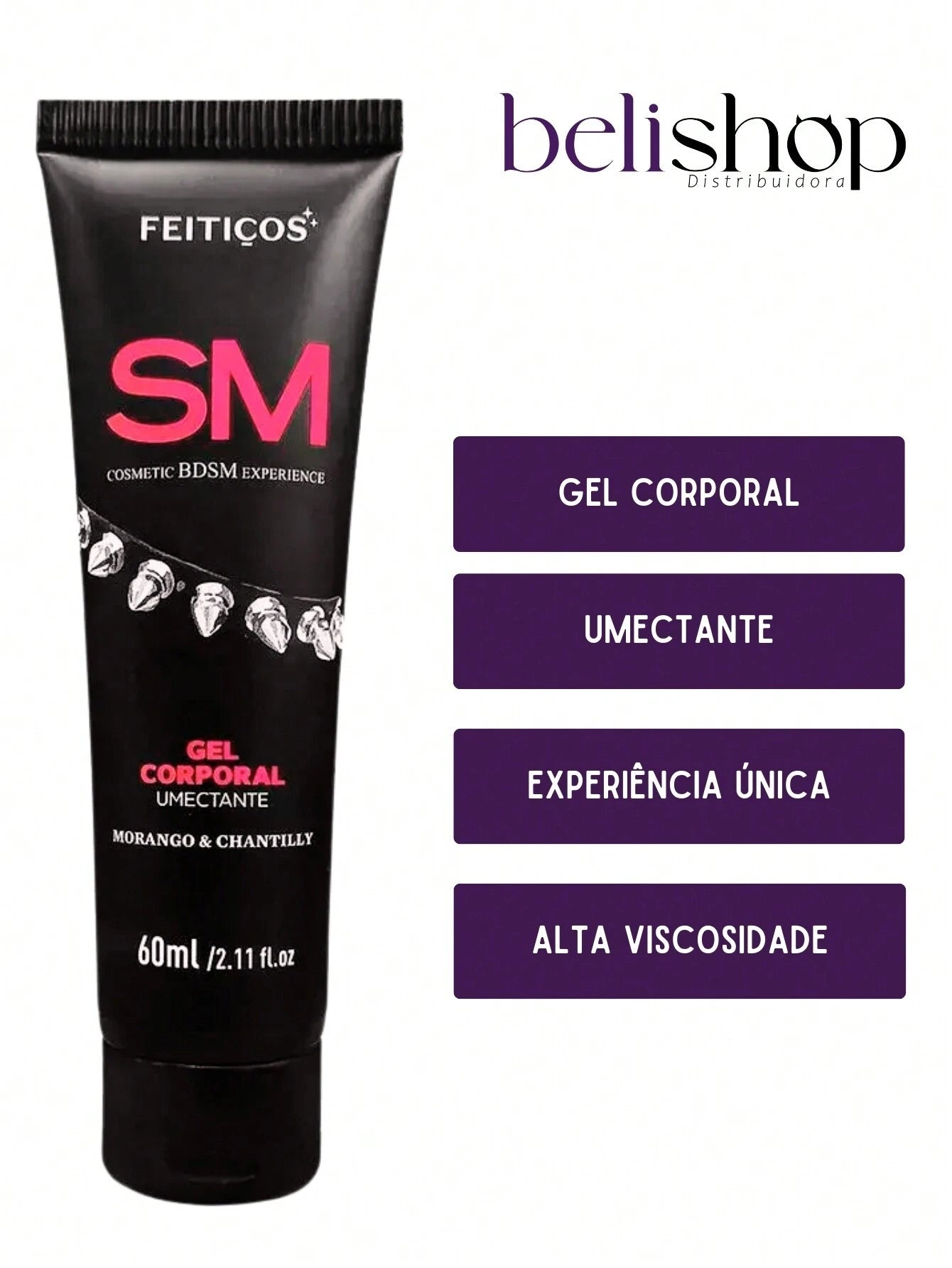 Gel Lubrificante Corporal Umectante BDSM 60ml