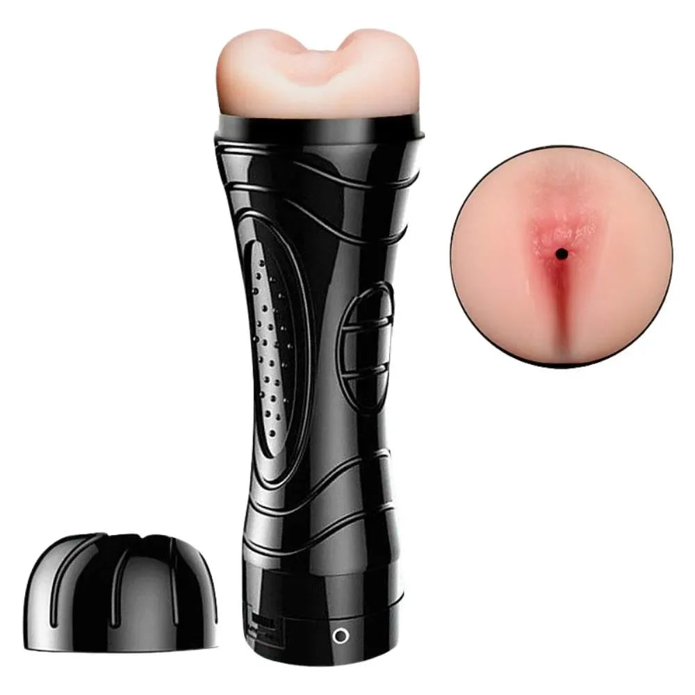 Masturbador Masculino Lanterna Ânus Cyberskin Textura Realista Com Vibrador - Shopping do Prazer