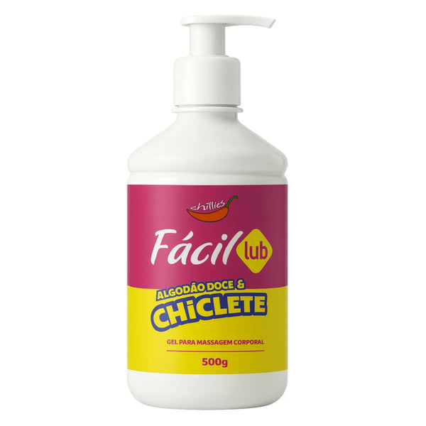 Gel Lubrificante Íntimo Beijável Sabor Chiclete Fácil Lub 500g - Chillies - Shopping do Prazer