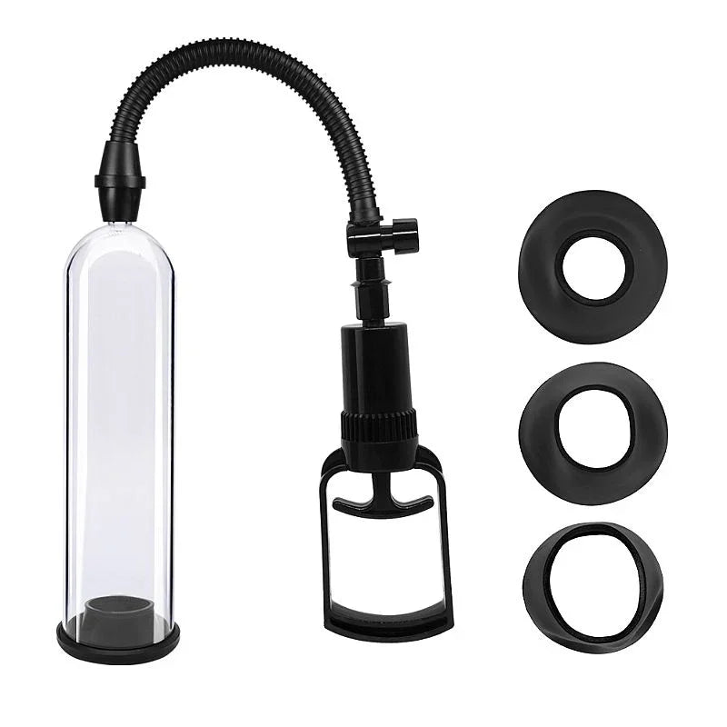 Bomba Peniana Vacuo Pump Pro 2 Manual Com 3 Anéis e Masturbador 20cm x 5cm - Shopping do Prazer